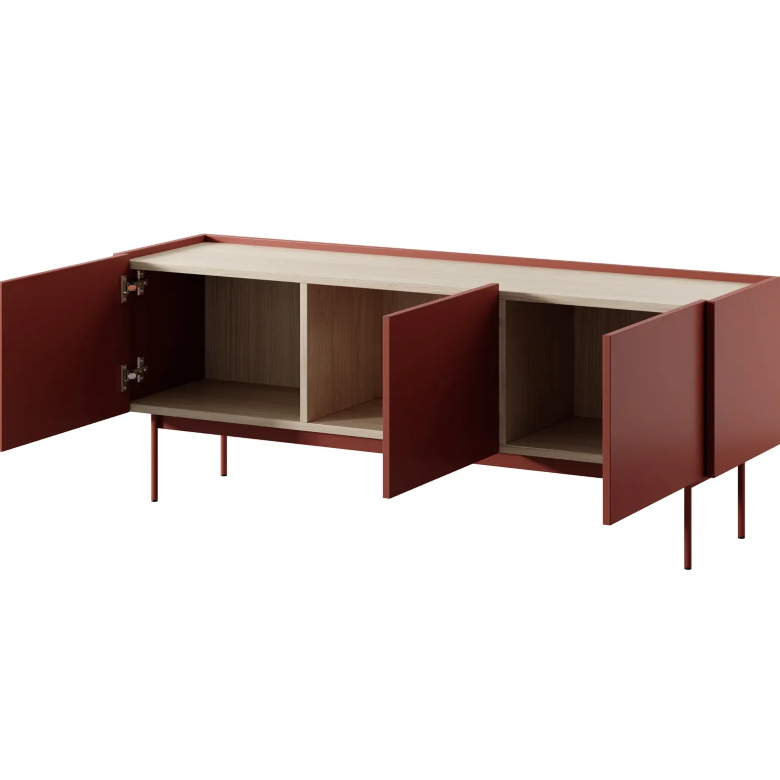 Mobile TV 144x55h cm design moderno rosso Passion