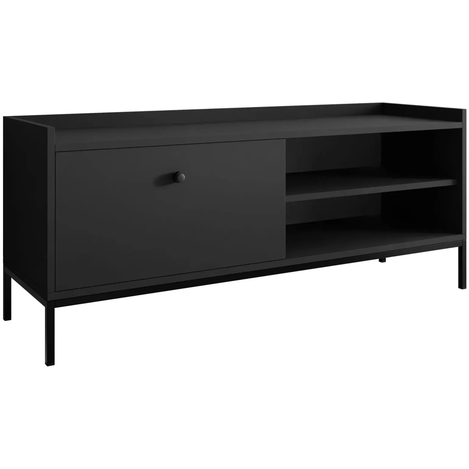 Mobile TV 140x55h cm design moderno nero Pollon
