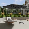 Ombrellone da giardino con braccio laterale 300x300cm grigio nero Livia