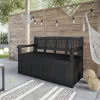 Panca da giardino con contenitore grigio scuro Clementina