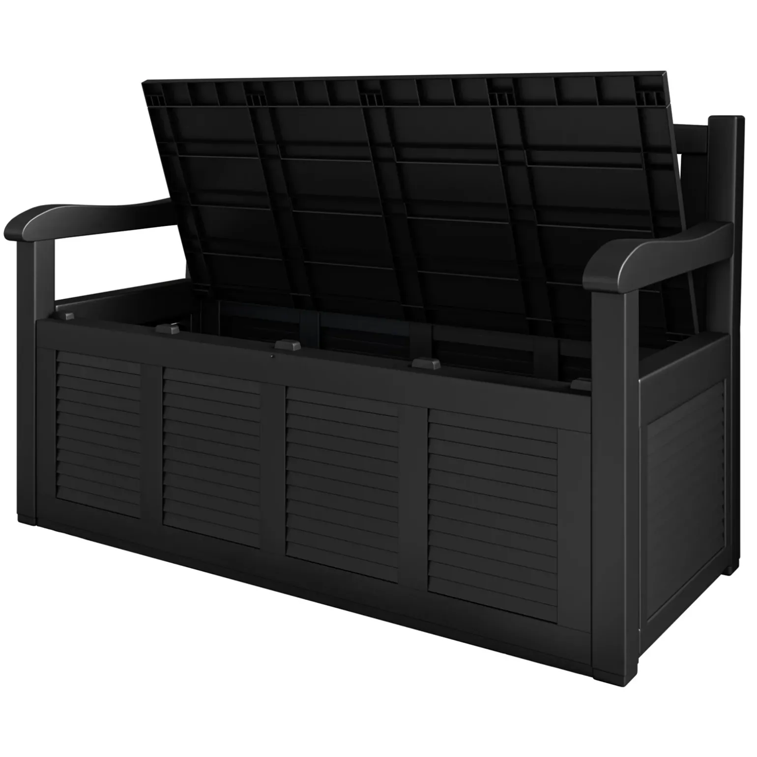 Panca da giardino con contenitore grigio scuro Clementina