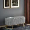 Panca moderna 105x42cm in tessuto nero bianco oro Denes