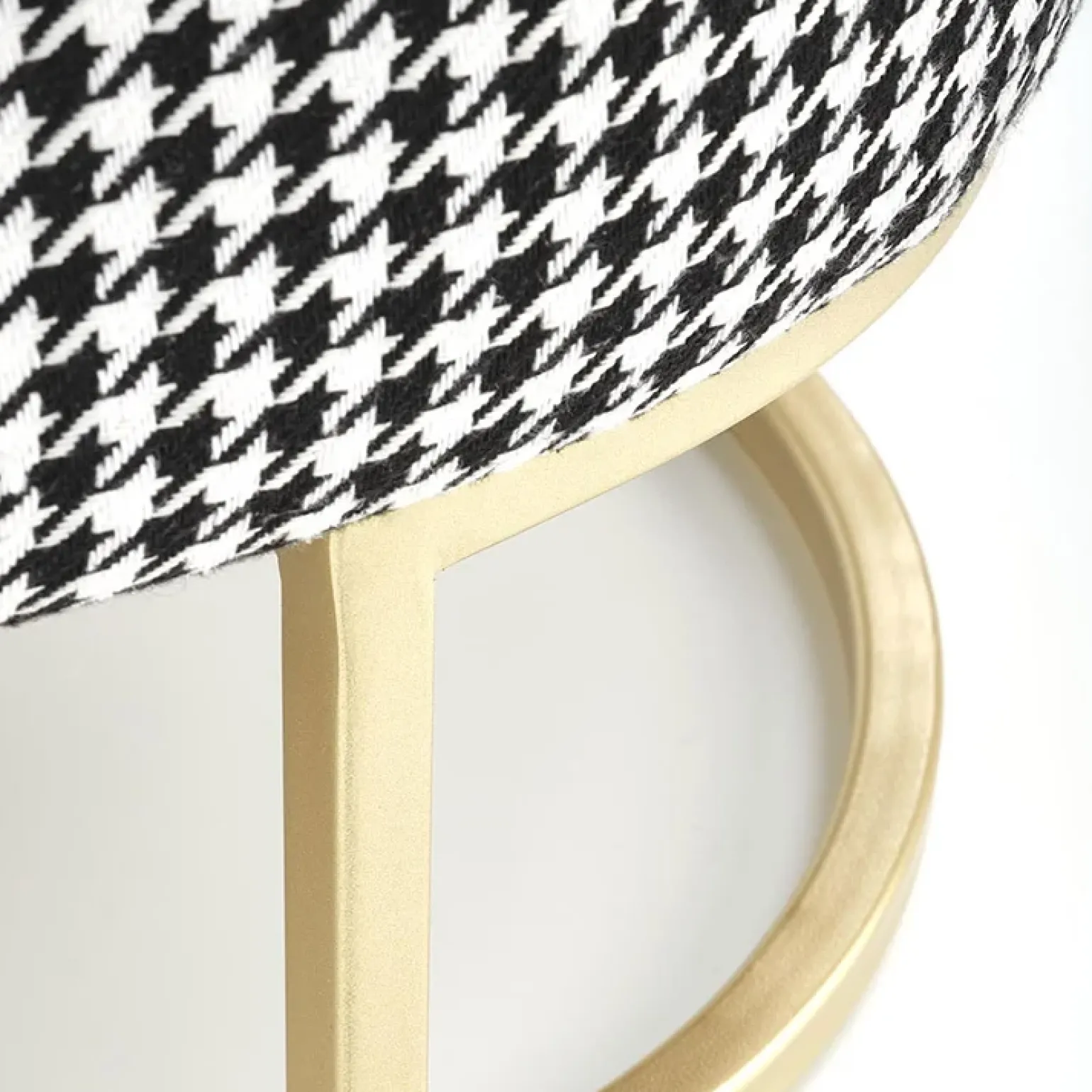 Panca moderna 105x42cm in tessuto nero bianco oro Denes