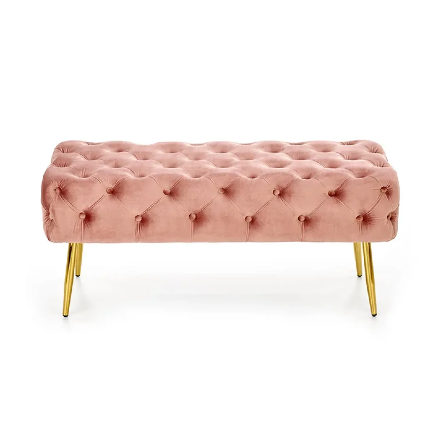 Panca moderna 100x45cm in tessuto rosa oro Napoleon