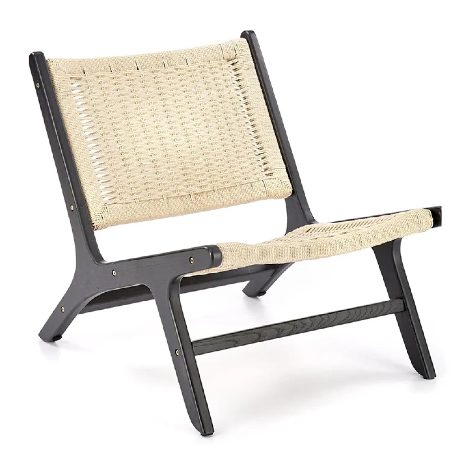 Panca relax moderna in rattan naturale nero Salvin