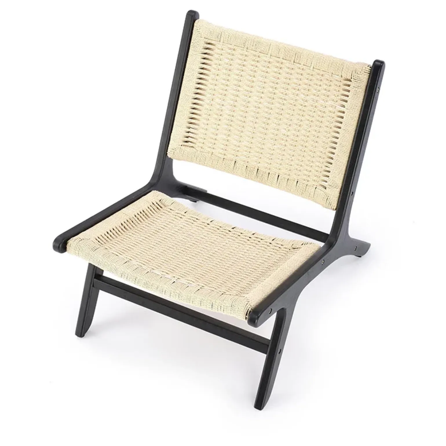Panca relax moderna in rattan naturale nero Salvin