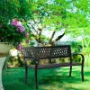 Panchina con schienale da giardino metallo nero Sitdown