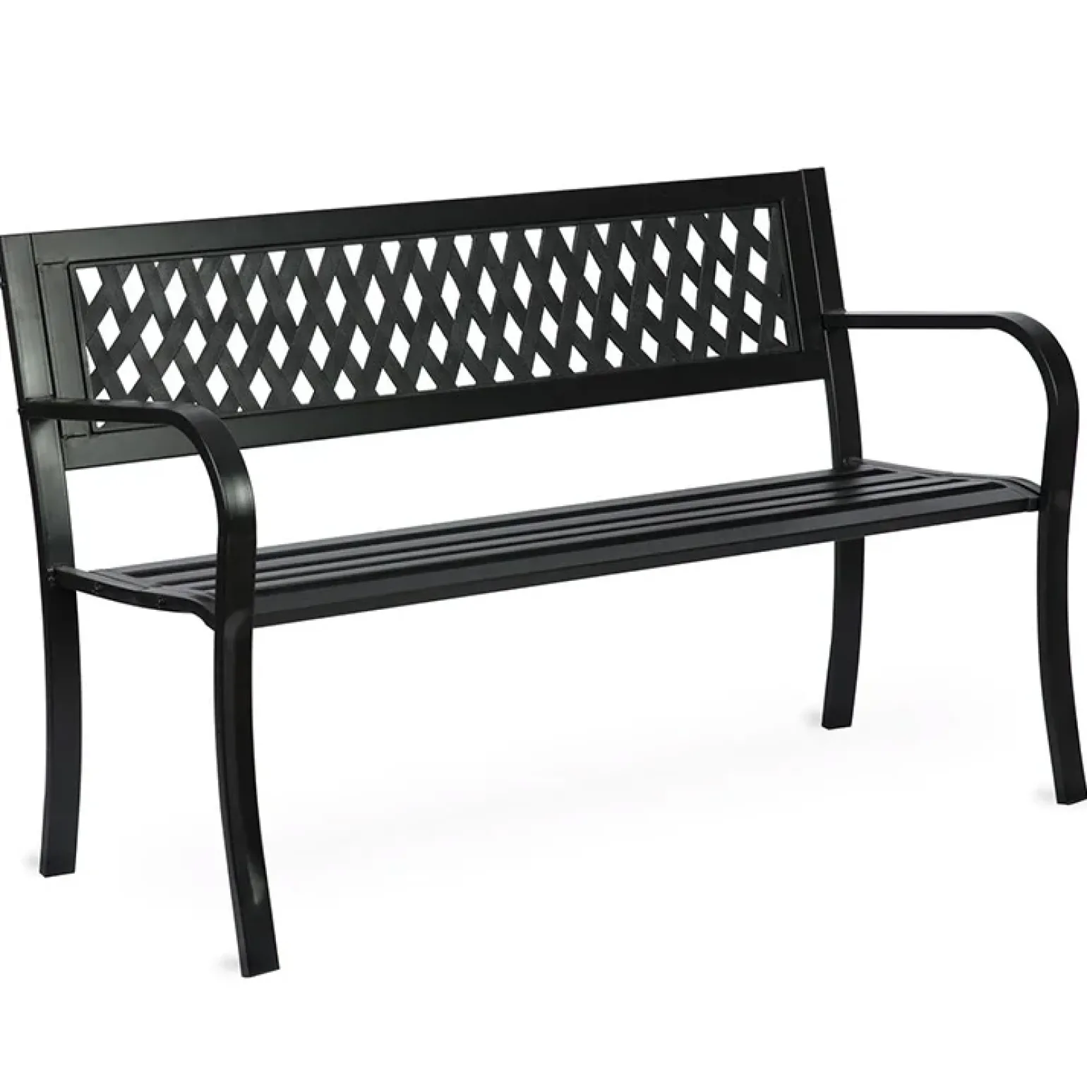 Panchina con schienale da giardino metallo nero Sitdown