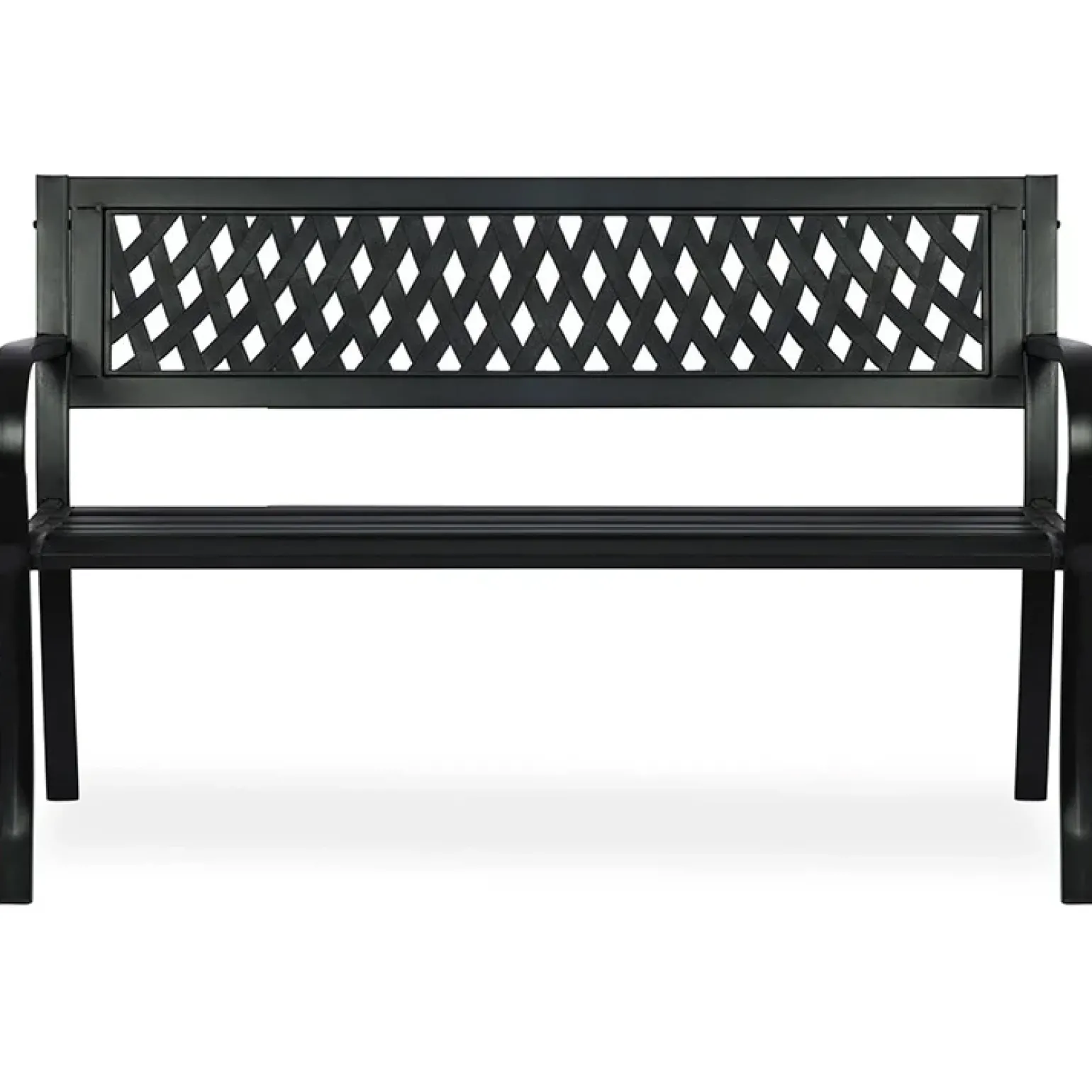 Panchina con schienale da giardino metallo nero Sitdown