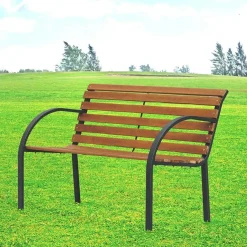 Panchina da giardino rovere nero in metallo Mirian