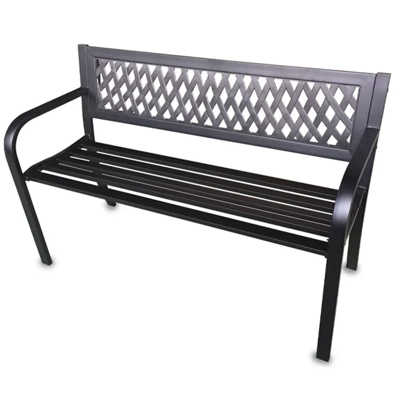 Panchina moderna da giardino in metallo nero Agata