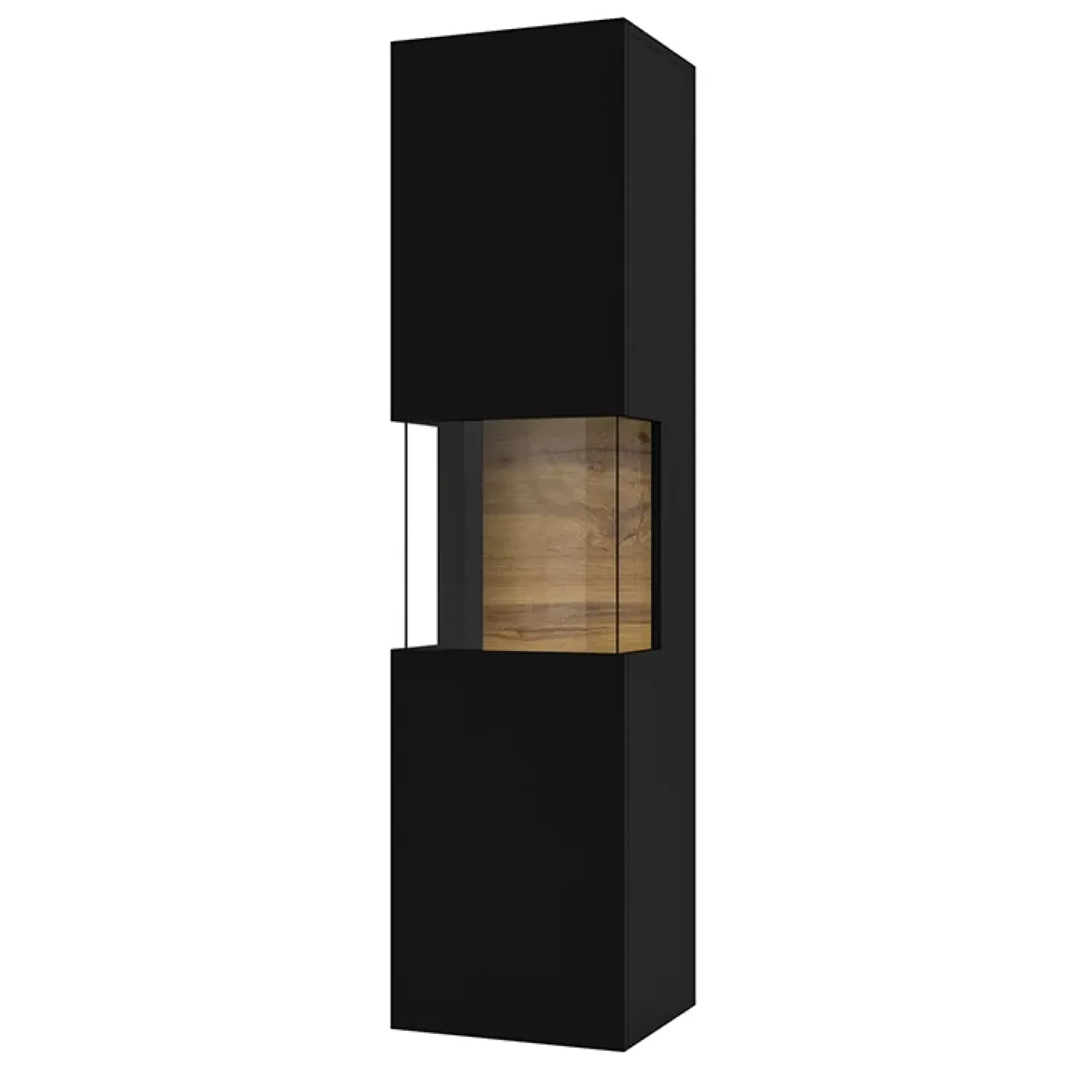 Parete attrezzata sospesa 226x140h cm nero rovere Fusion 2