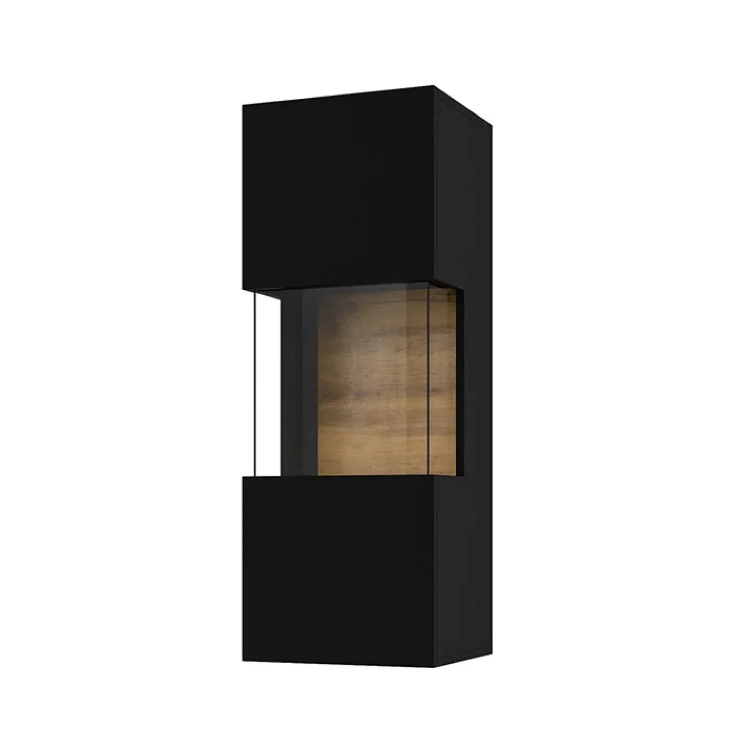 Parete attrezzata sospesa 226x140h cm nero rovere Fusion 2