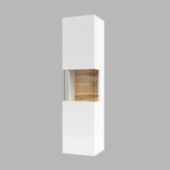 Parete attrezzata sospesa 226x140h cm bianco rovere Fusion 2