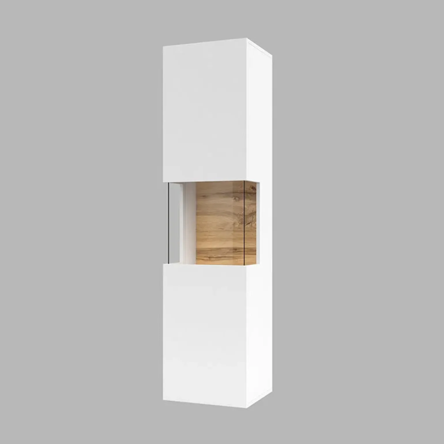 Parete attrezzata sospesa 226x140h cm bianco rovere Fusion 2