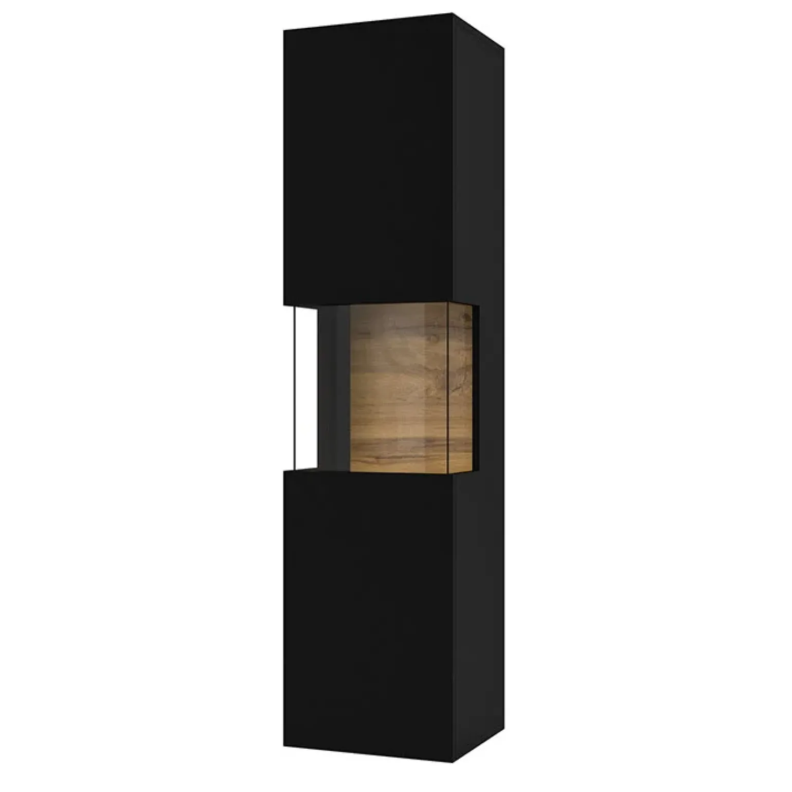 Parete attrezzata sospesa 226x140h cm nero rovere Fusion 1