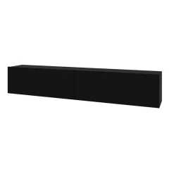 Parete attrezzata sospesa 226x140h cm nero rovere Fusion 1