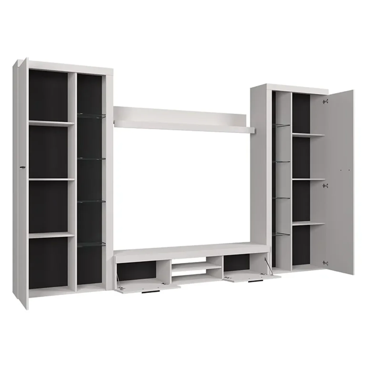 Parete attrezzata 300x190h cm bianco Birmingham