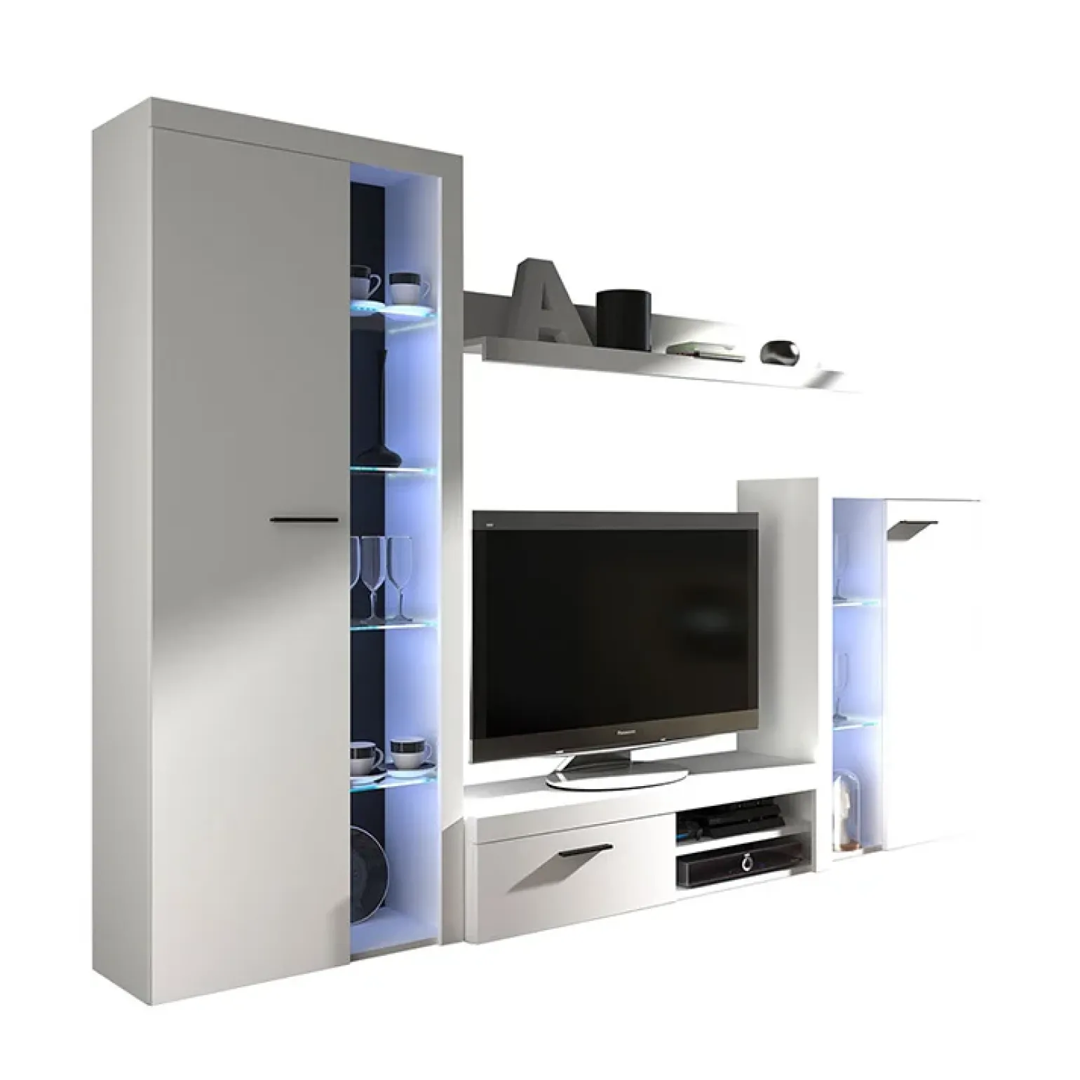 Parete attrezzata 270x190h cm bianco Edimburgo