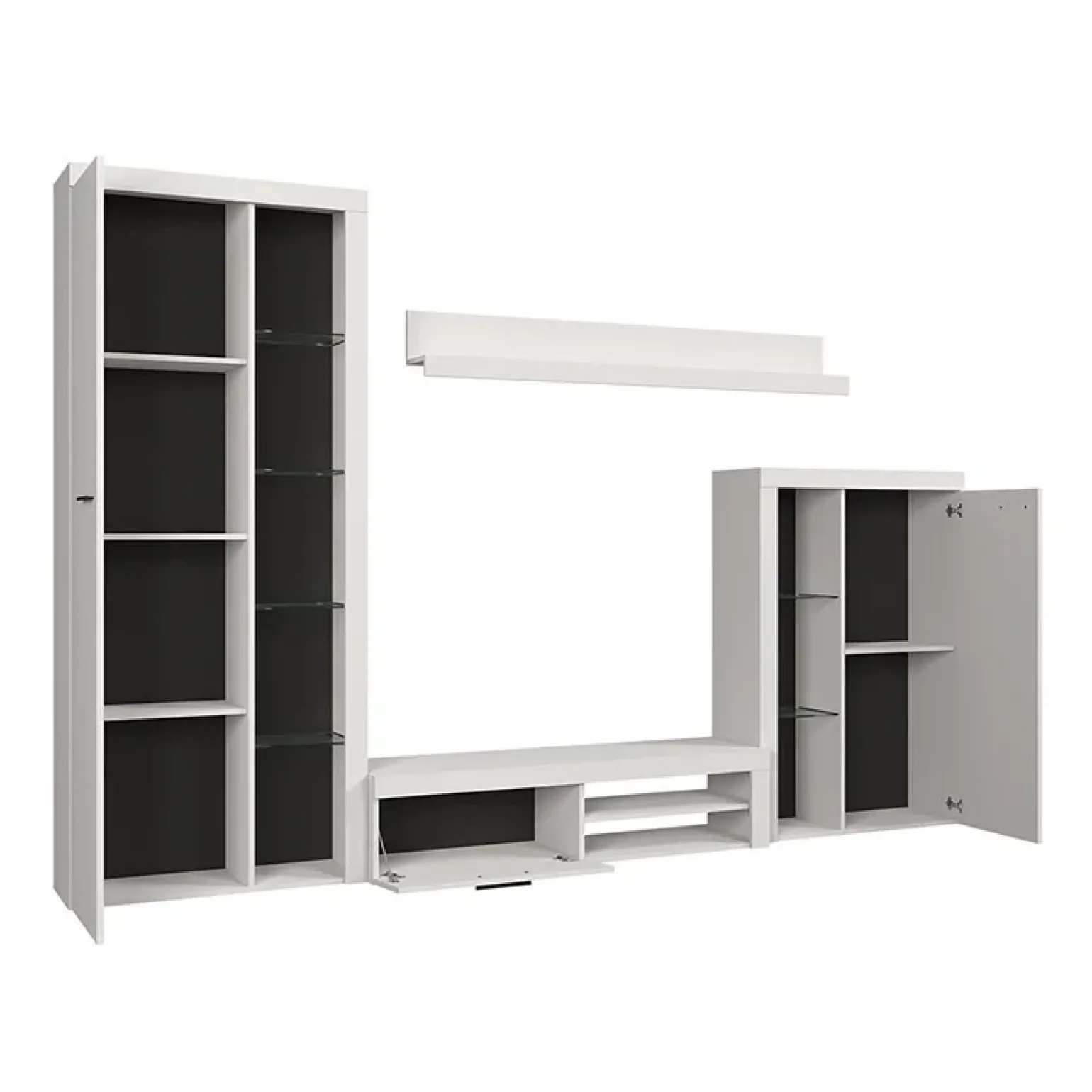 Parete attrezzata 270x190h cm bianco Edimburgo