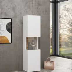 Parete attrezzata 226x140h cm bianco rovere Fusion 1