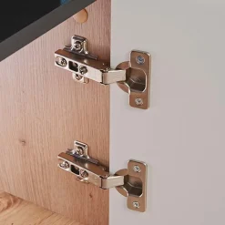 Parete attrezzata 310x190h cm moderna rovere nero opaco York Gihome®