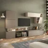 Parete attrezzata 285x200h cm moderna beige marrone Sunset 77