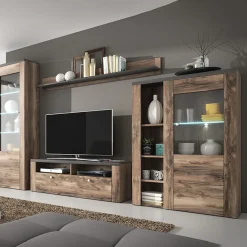 Parete attrezzata 325x206h cm noce rovere grigio Paloma 2