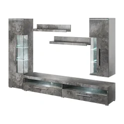 Parete attrezzata 275x175h cm soggiorno ossido Frisk