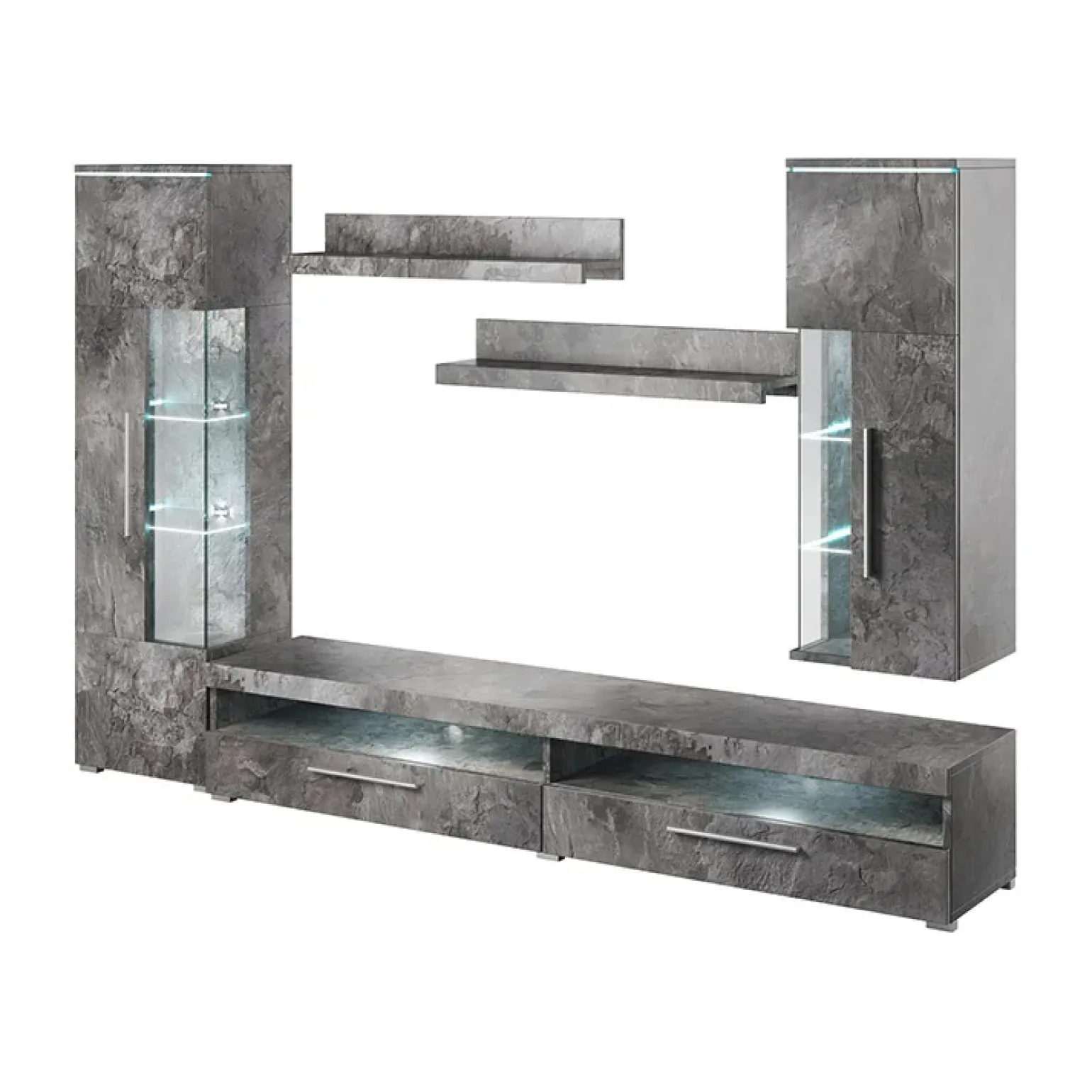 Parete attrezzata 275x175h cm soggiorno ossido Frisk