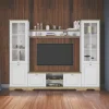 Parete attrezzata 234x181h cm shabby soggiorno bianco opaco Loira
