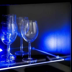 Parete attrezzata 260x150h cm soggiorno moderna nero opaco-lucido Dana Gihome®