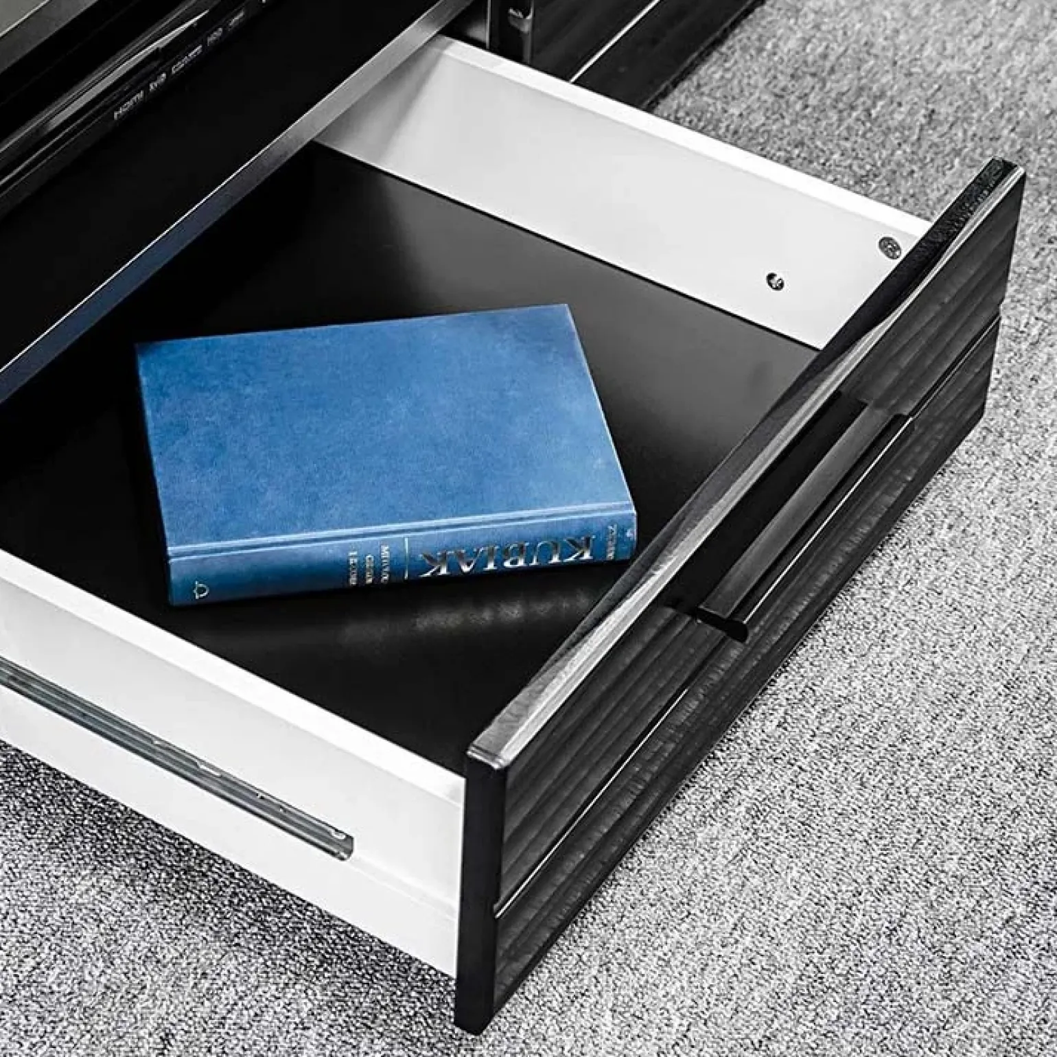 Parete attrezzata 260x150h cm soggiorno moderna nero opaco-lucido Dana Gihome®