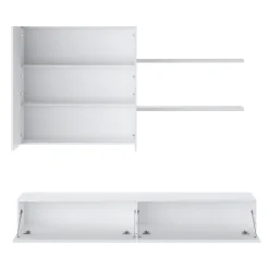 Parete attrezzata 200x244h cm soggiorno bianco frassinato Euphoria