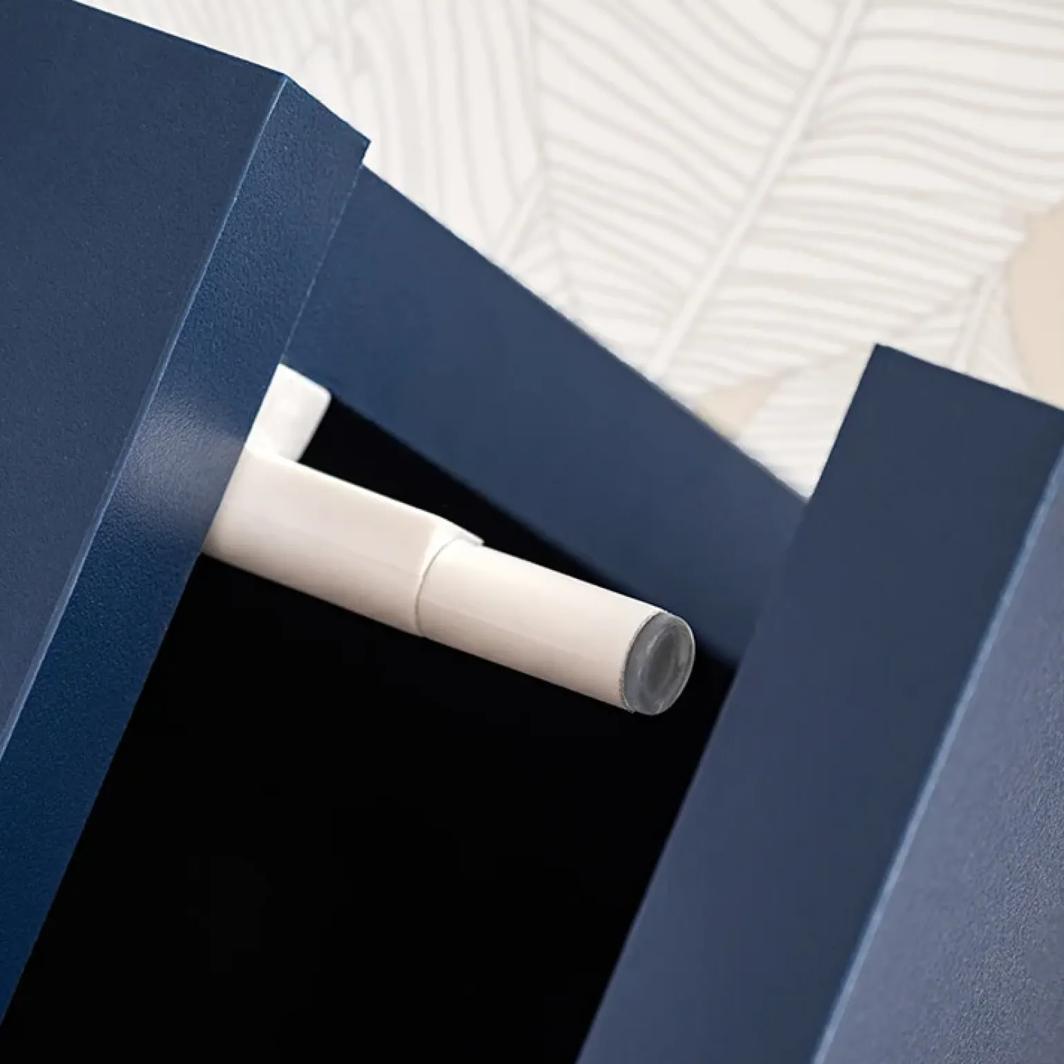 Parete attrezzata 210x162h cm soggiorno con led blu scuro rovere Feola