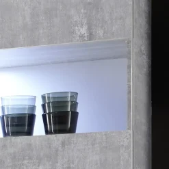 Parete attrezzata 248x175h cm soggiorno bianco lucido cemento Steppi 5