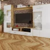 Parete attrezzata 280x185h cm soggiorno bianco lucido rovere Wall