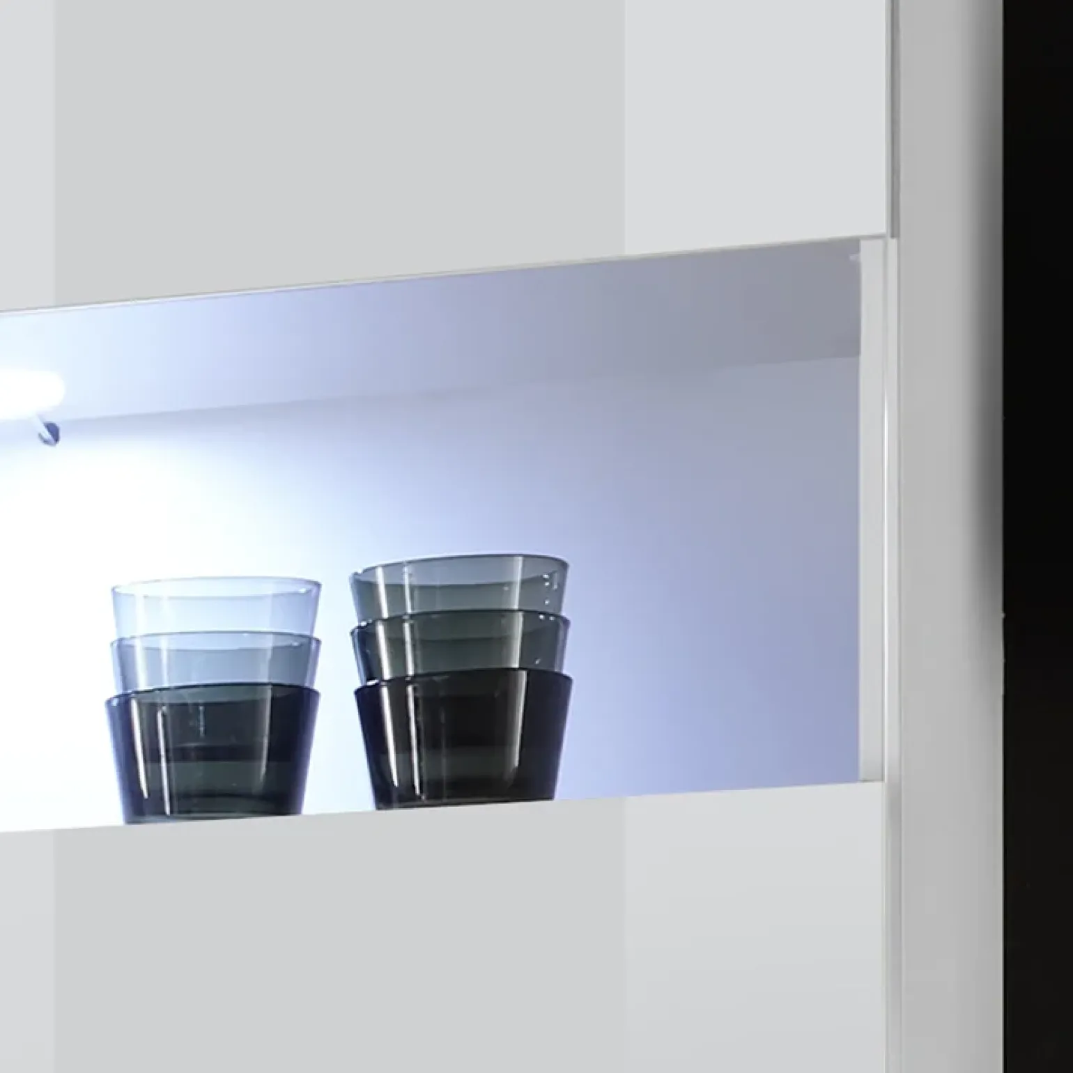 Parete attrezzata 248x175h cm soggiorno bianco lucido Steppi 5