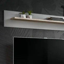 Parete attrezzata 240x150h cm soggiorno quercia grigio Oviedo Gihome®