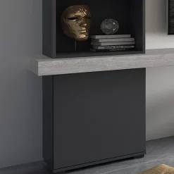 Parete attrezzata 280x207h cm soggiorno grigio antracite Universe