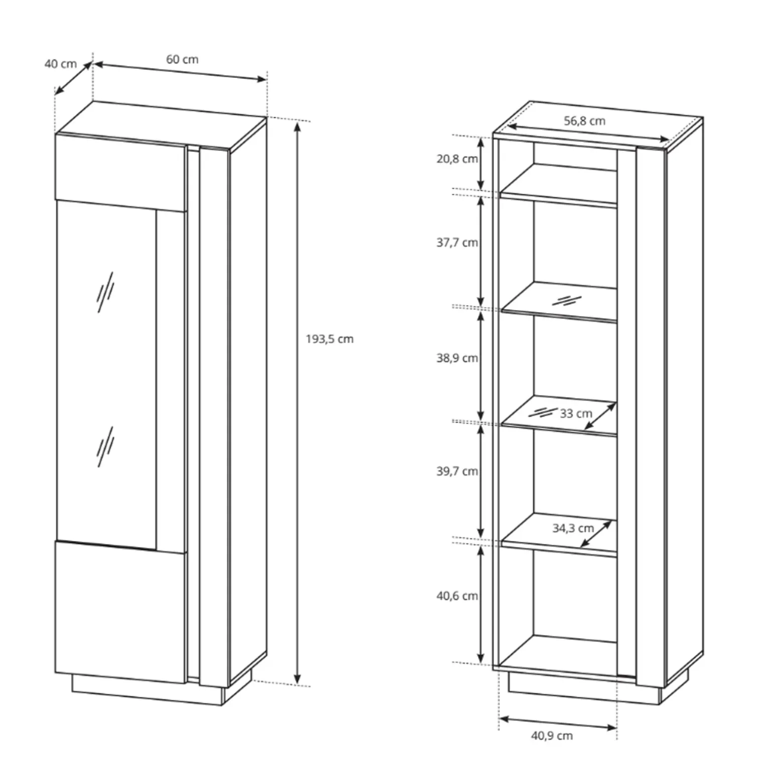 Parete attrezzata 270x194h cm soggiorno bianco opaco e lucido Noa Gihome®