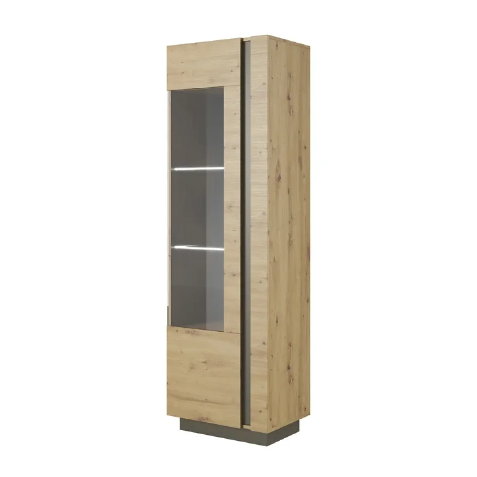 Parete attrezzata 248x194h cm soggiorno rovere antracite Noa Gihome®