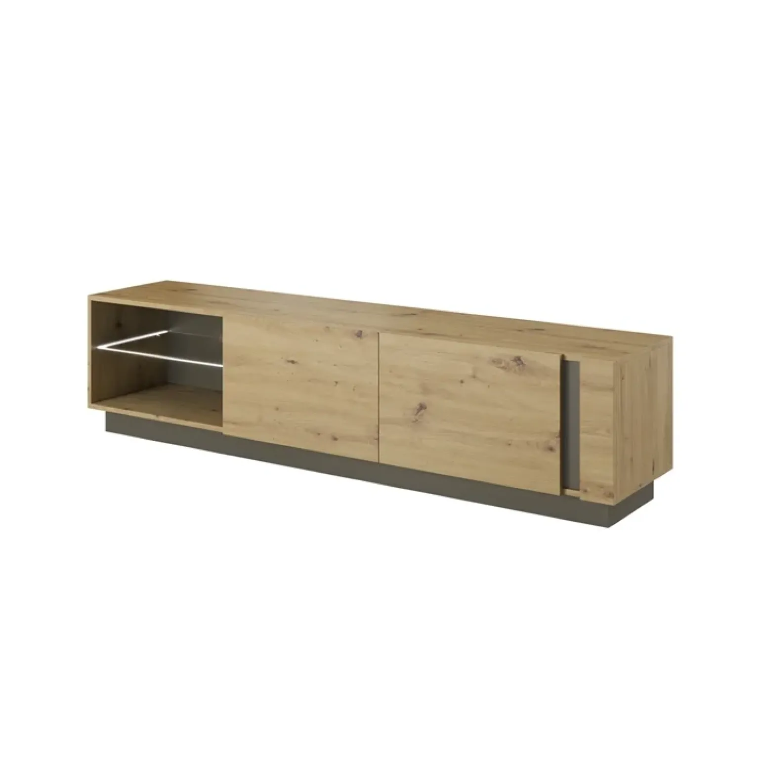 Parete attrezzata 248x194h cm soggiorno rovere antracite Noa Gihome®