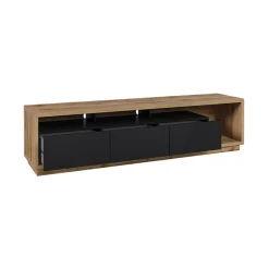 Parete attrezzata 200x196h cm soggiorno rovere nero Favorita