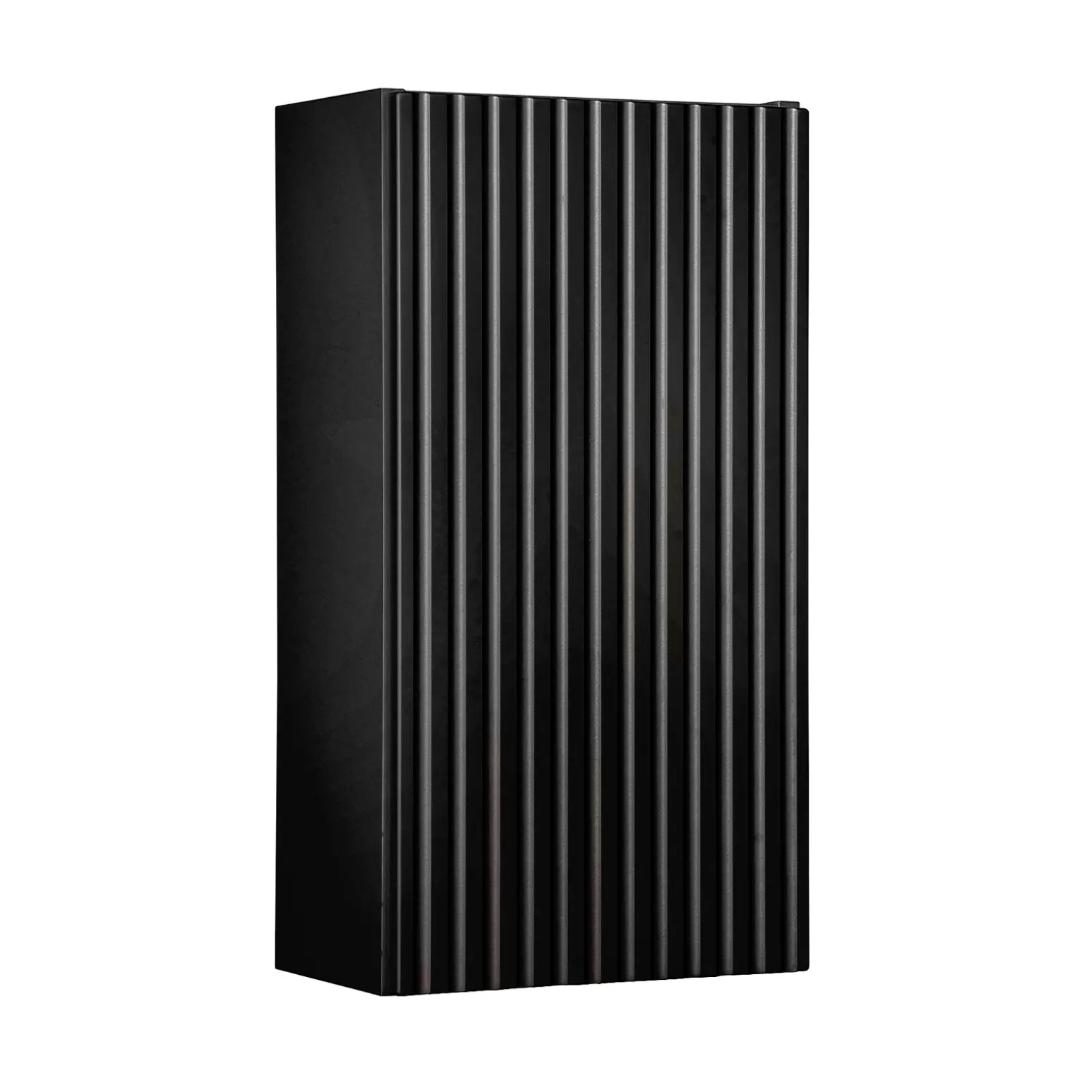 Pensile bagno sospeso 30x57h cm cannettato 1 anta nero Cleany