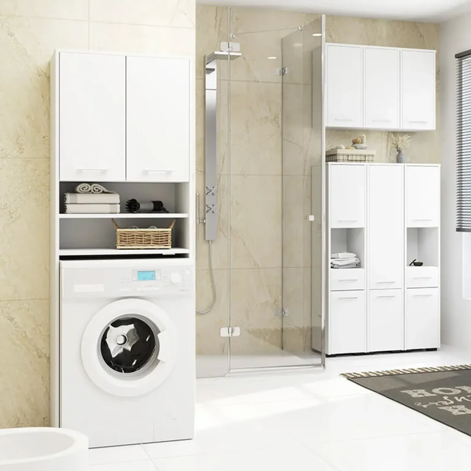 Pensile bagno sospeso 30x60h cm 1 anta bianco Woters