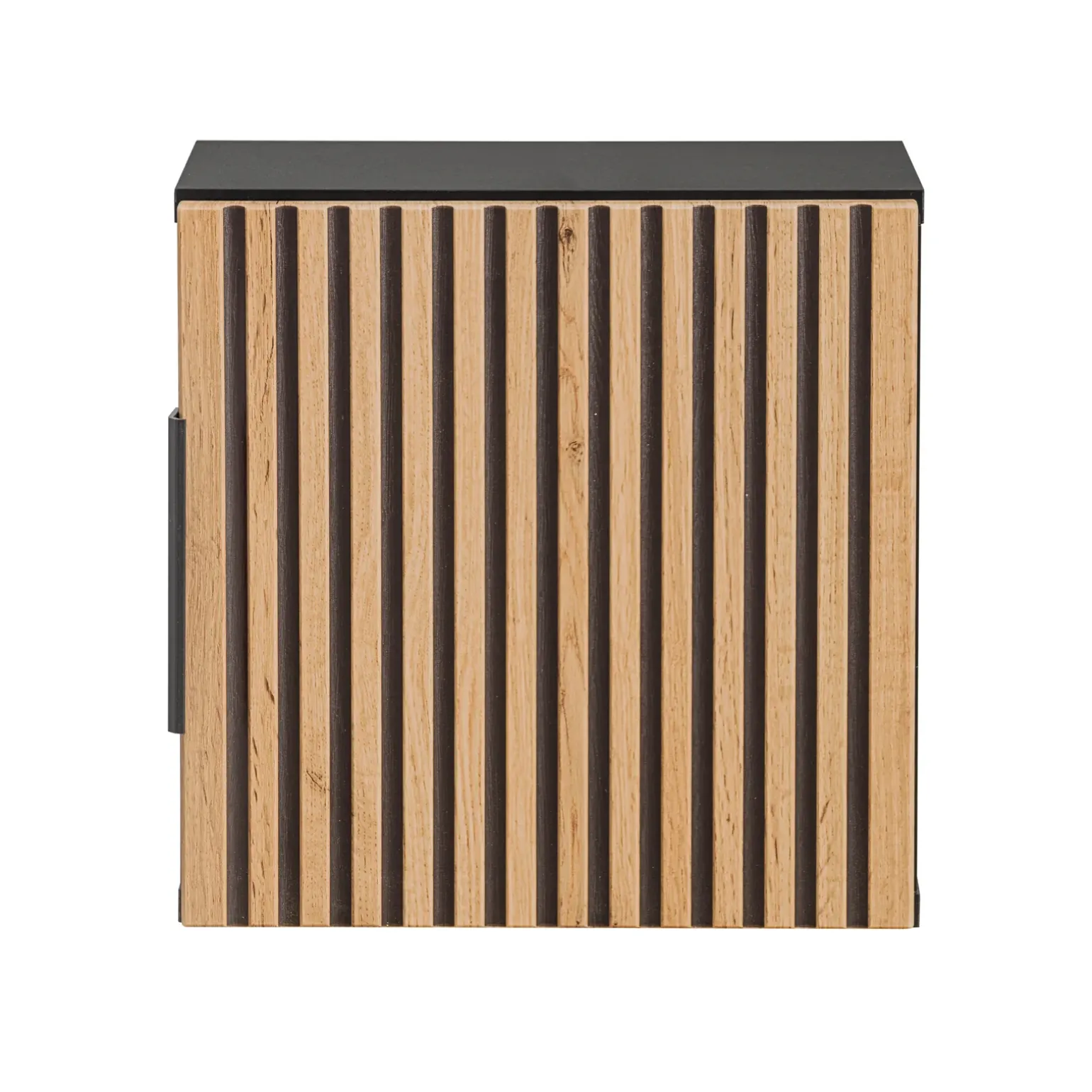 Pensile bagno sospeso 35x35h cm cannettato 1 anta quercia antracite Limpid