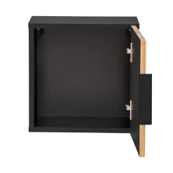 Pensile bagno sospeso 35x35h cm cannettato 1 anta quercia antracite Limpid