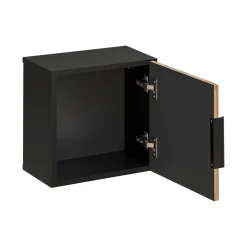 Pensile bagno sospeso 35x35h cm cannettato 1 anta quercia antracite Limpid