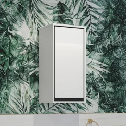 Pensile bagno sospeso 35x72h cm 1 anta bianco lucido nero Linda